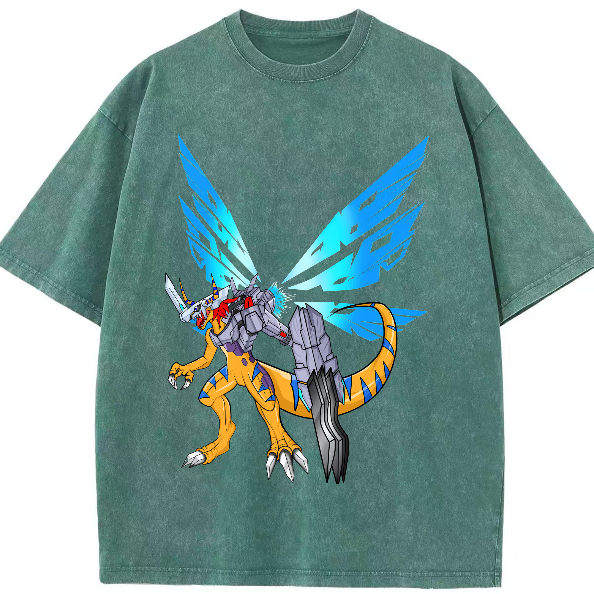 （画像用） Digimon デジタルモンスター/デジモン 綿100% ヴィンテージ風 半袖Tシャツ（フロントプリント）